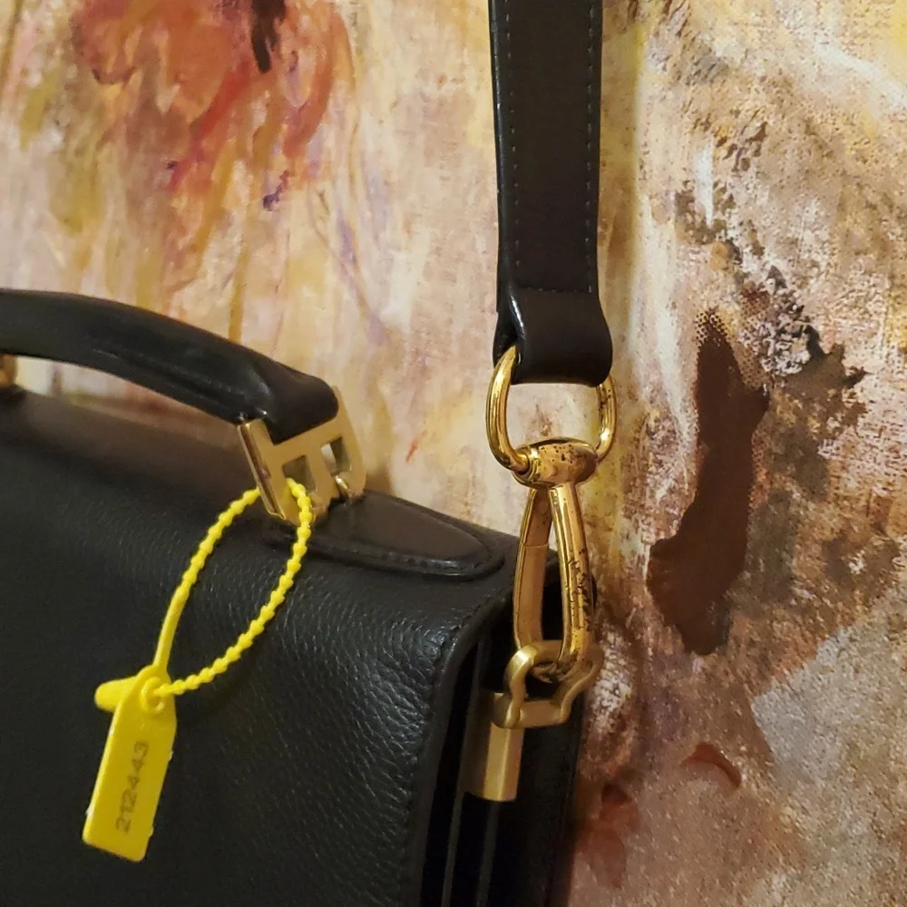 Like new Bally awesome upright briefcase or crossbody bag with terrific hardware